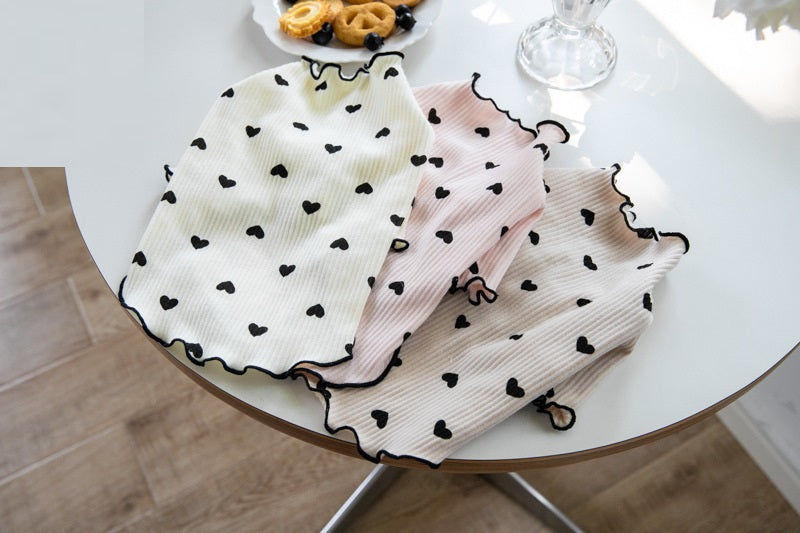 KFX-5999933 Embroidered Bear Waffle Vest for Pets in Beige, Light Coffee, and Pink