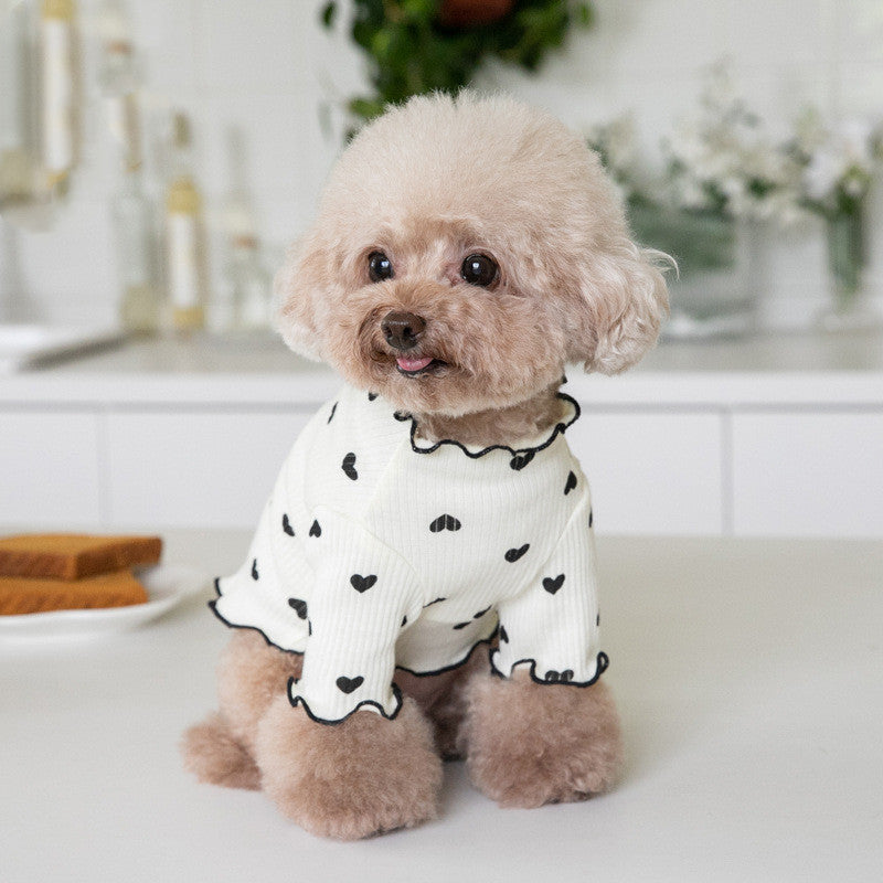 KFX-5999933 Embroidered Bear Waffle Vest for Pets in Beige, Light Coffee, and Pink