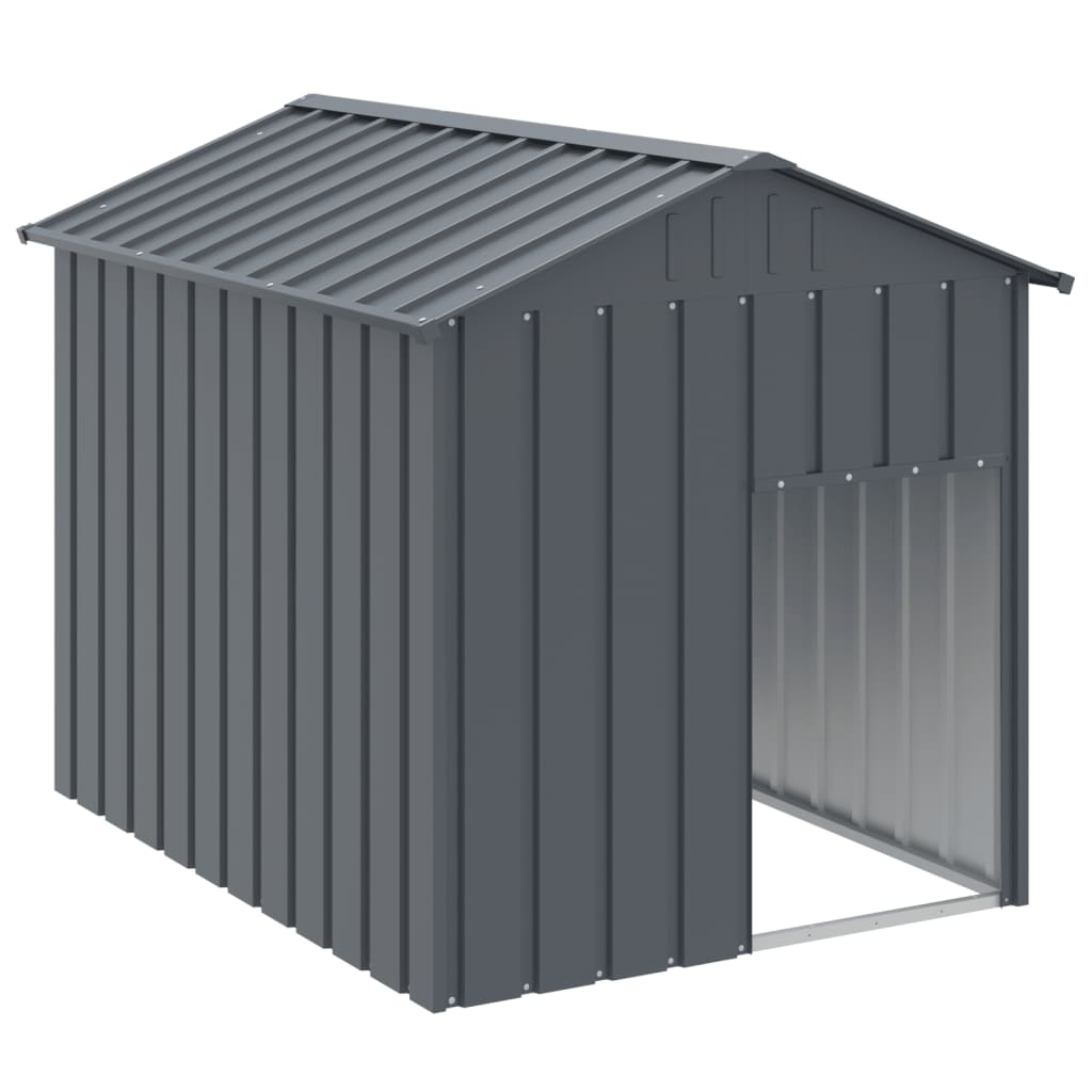 KFX-6001597 Galvanized Steel Doghouse with Roof, Anthracite Color - 117x153x123 cm