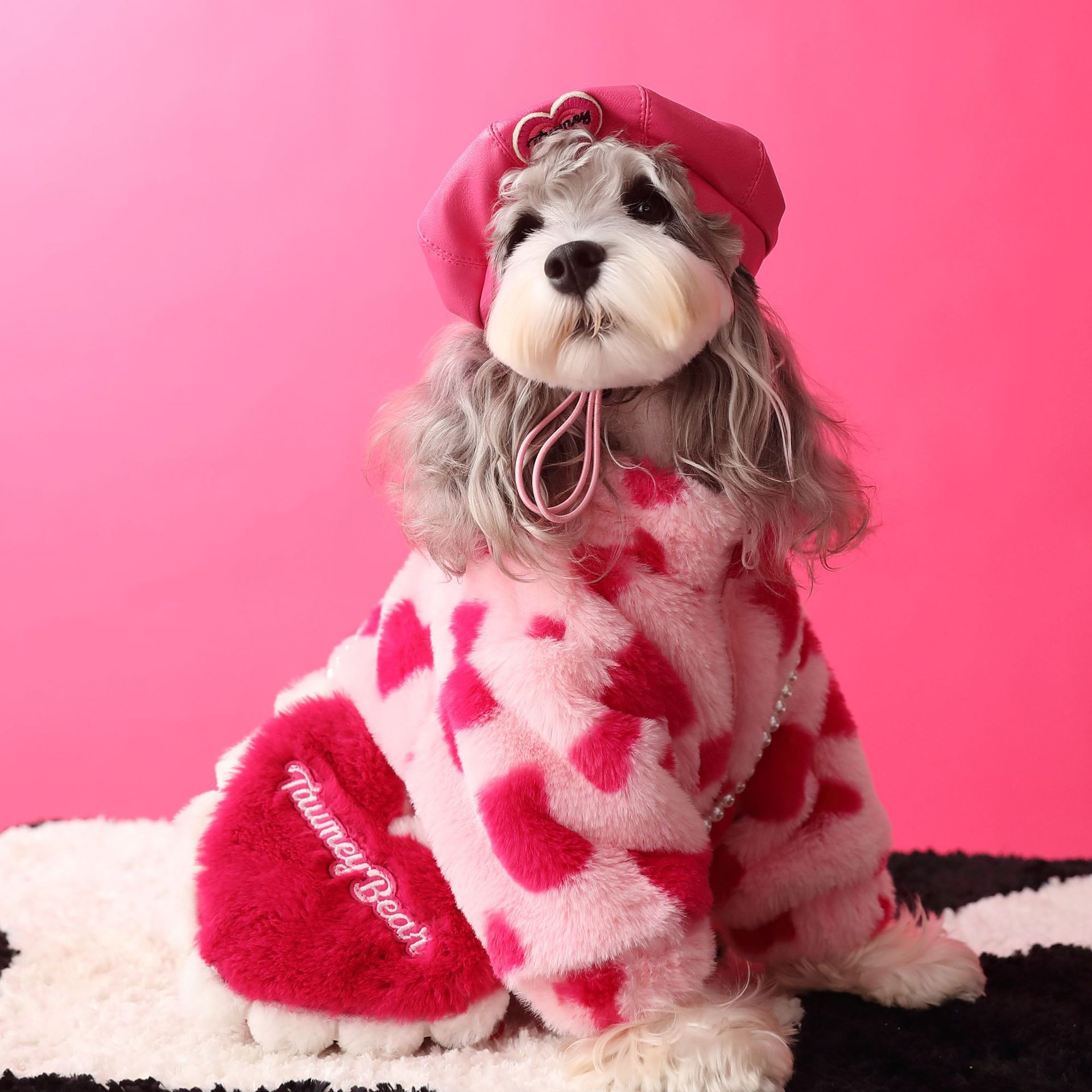 KFX-6001725 Cozy Red Warm Plush Dog Coat with Backpack Attachment