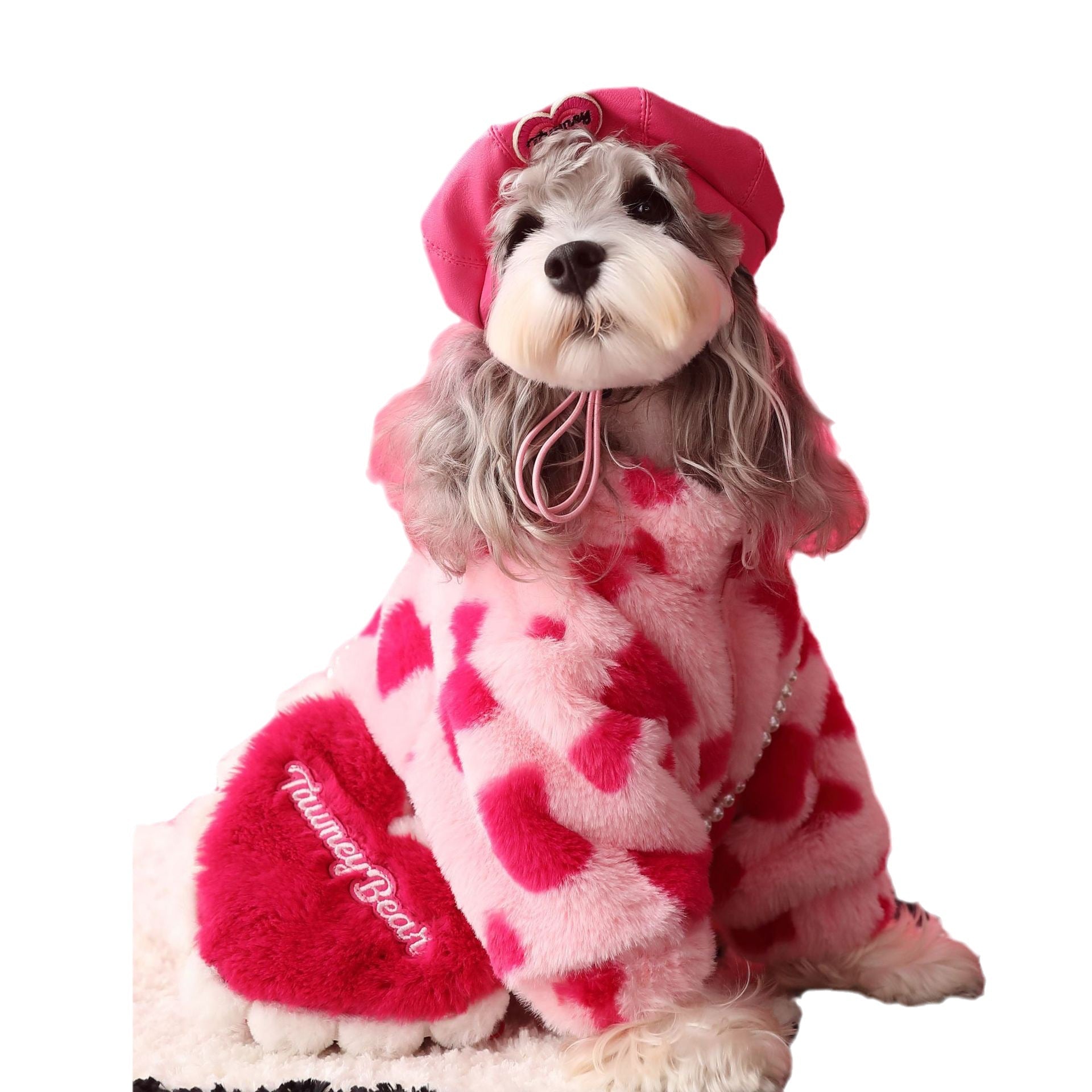 KFX-6001725 Cozy Red Warm Plush Dog Coat with Backpack Attachment