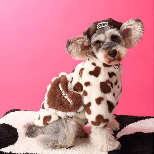 KFX-6001725 Cozy Red Warm Plush Dog Coat with Backpack Attachment