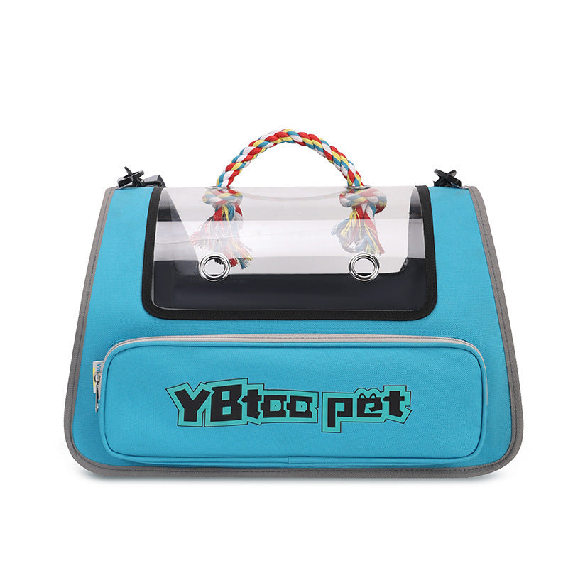 KFX-6003773 Portable Transparent Pet Carrier Bag - Large Capacity, Foldable Oxford Cloth in Various Colors