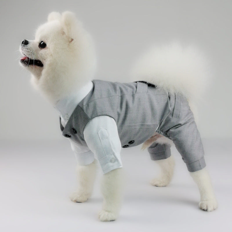 KFX-6003901 Cozy Cotton Vest and Trousers Suit for Four-Legged Friends, Sizes XS to 2XL