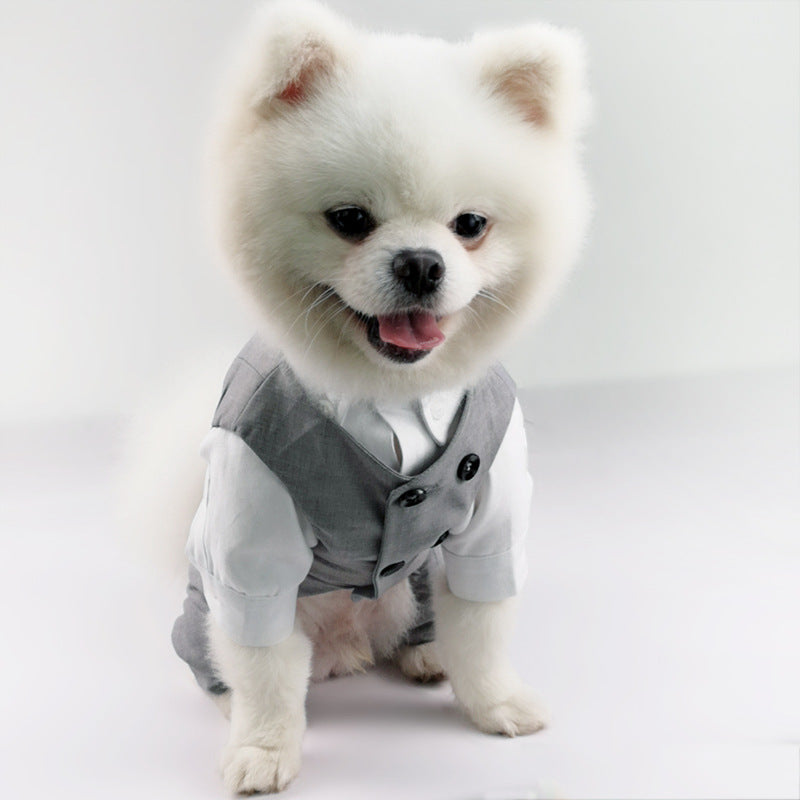 KFX-6003901 Cozy Cotton Vest and Trousers Suit for Four-Legged Friends, Sizes XS to 2XL