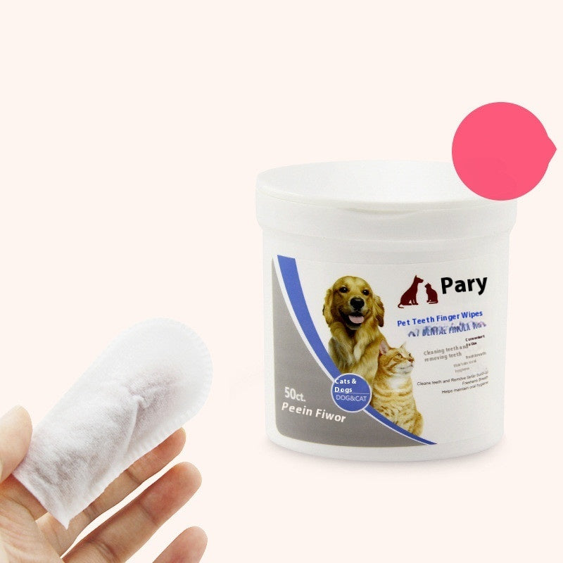 KFX-6005181 Pet Oral and Dental Cleaning Wipes for Cats and Dogs - 50 Count Fresh Breath and Gum Care