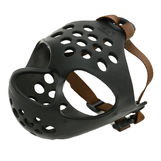 KFX-6006973 Soft Rubber Dog Mouth Cover - Anti-Bite Pet Mask, Size S-XL, Black