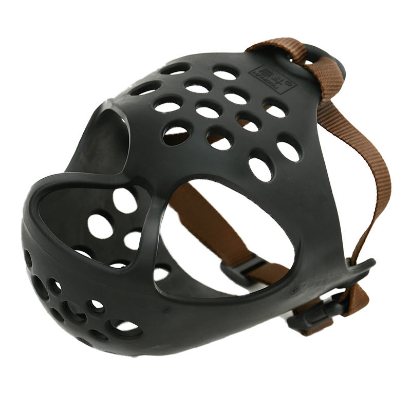 KFX-6006973 Soft Rubber Dog Mouth Cover - Anti-Bite Pet Mask, Size S-XL, Black