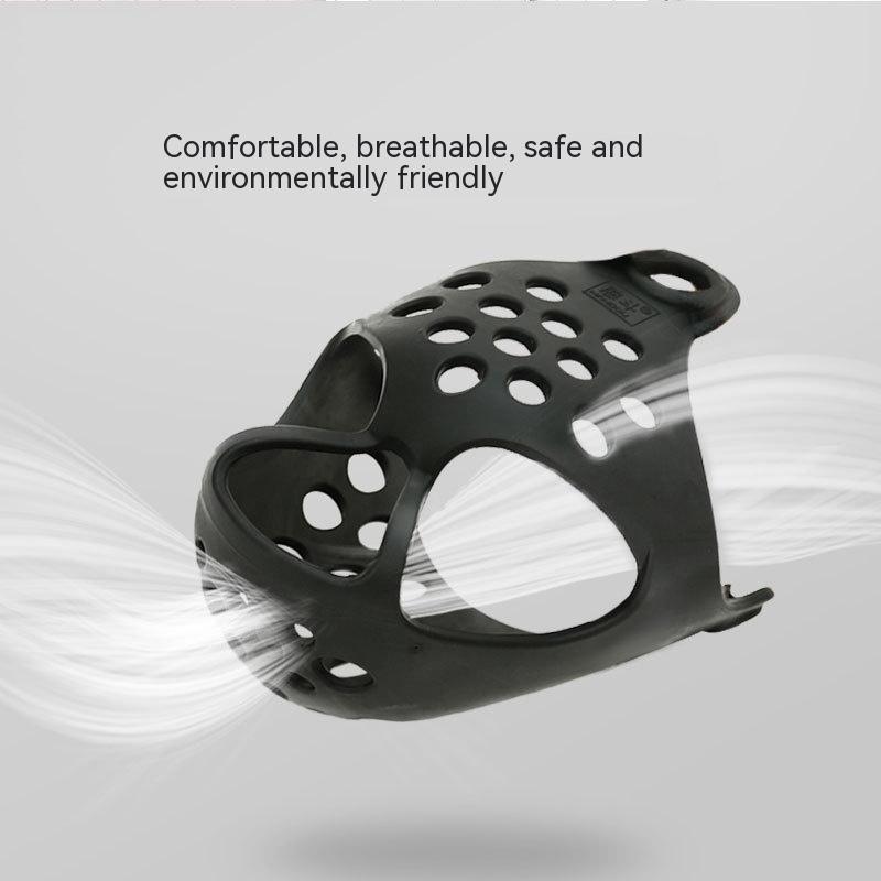 KFX-6006973 Soft Rubber Dog Mouth Cover - Anti-Bite Pet Mask, Size S-XL, Black