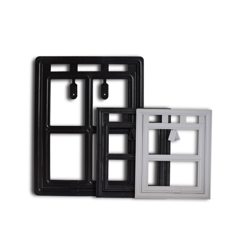 KFX-6008765 Pet Screen Door for Small Dogs - Durable Plastic Design, Black or White, Easy Install, Large Size