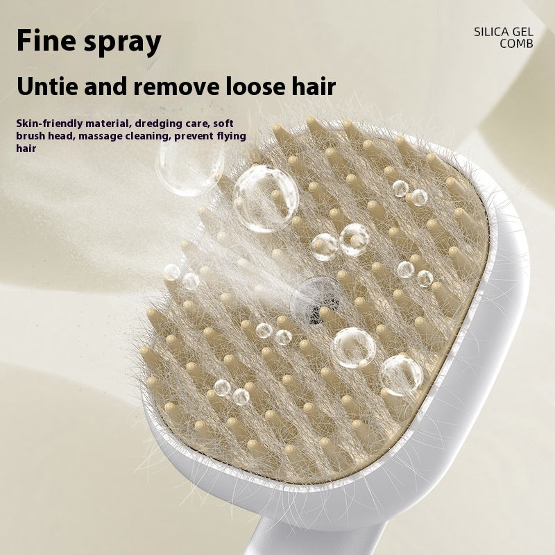 KFX-6008893 Electric Pet Comb with Spray for Cats and Dogs, Soft Tooth Design, ABS Construction, 17.7x7.2x8.7cm