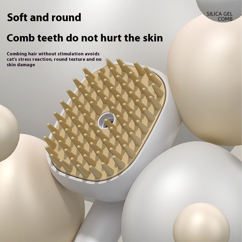 KFX-6008893 Electric Pet Comb with Spray for Cats and Dogs, Soft Tooth Design, ABS Construction, 17.7x7.2x8.7cm