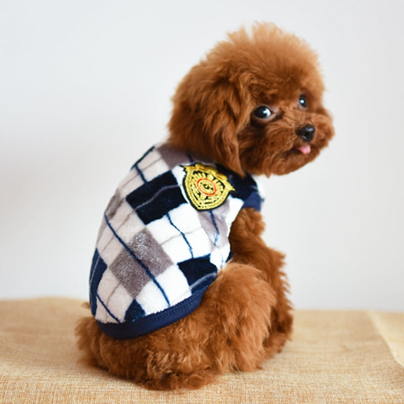 KFX-6011069 Diamond Check Flannel Print Dog Vest in Fleece, Multiple Sizes Available