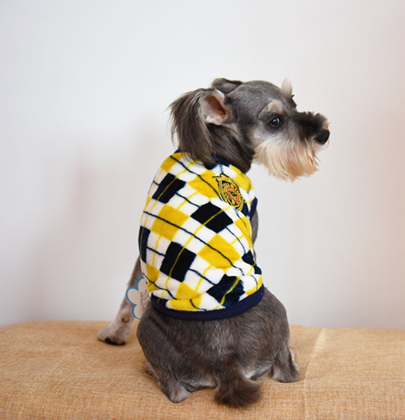 KFX-6011069 Diamond Check Flannel Print Dog Vest in Fleece, Multiple Sizes Available