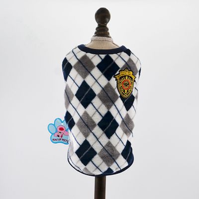 KFX-6011069 Diamond Check Flannel Print Dog Vest in Fleece, Multiple Sizes Available