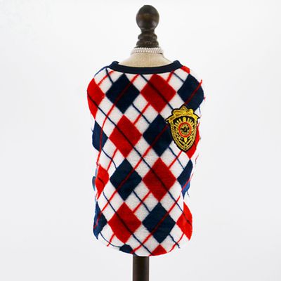 KFX-6011069 Diamond Check Flannel Print Dog Vest in Fleece, Multiple Sizes Available