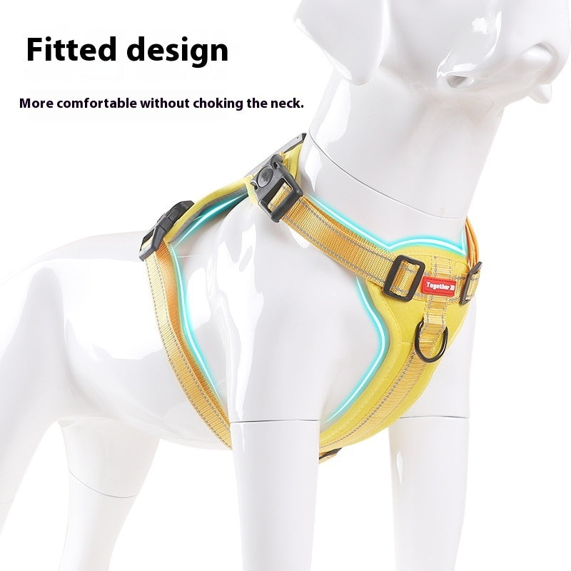 KFX-6012349 Adjustable Dog Chest Harness with Traction Rope - Available in Multiple Colors