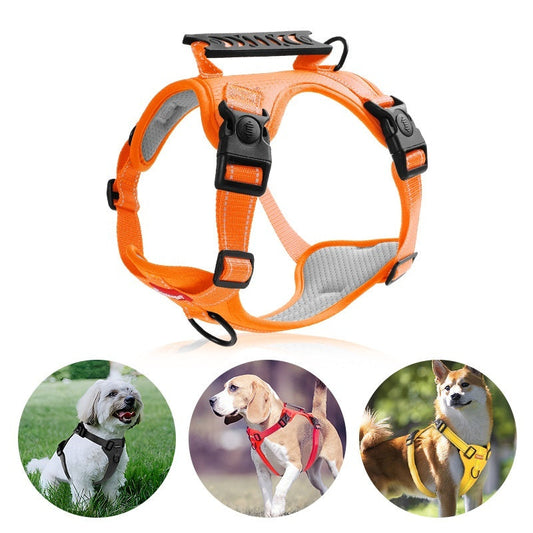 KFX-6012349 Adjustable Dog Chest Harness with Traction Rope - Available in Multiple Colors