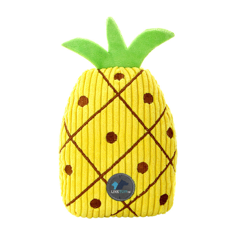 KFX-6012733 Durable Plush Pet Toy for Dogs - Assorted Fruit Shapes Including Carrot, Cactus, Watermelon and More