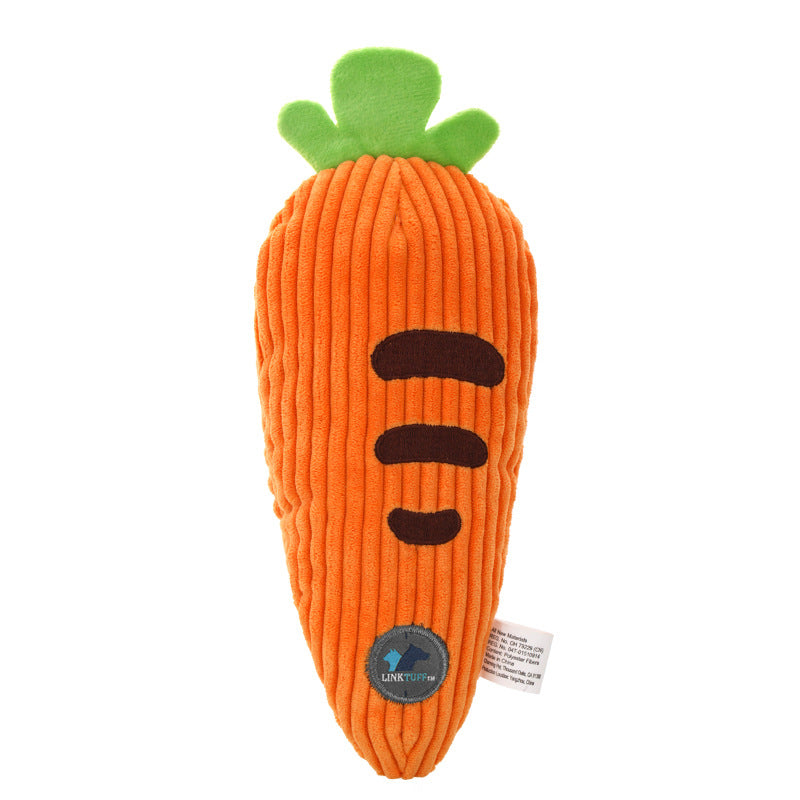 KFX-6012733 Durable Plush Pet Toy for Dogs - Assorted Fruit Shapes Including Carrot, Cactus, Watermelon and More