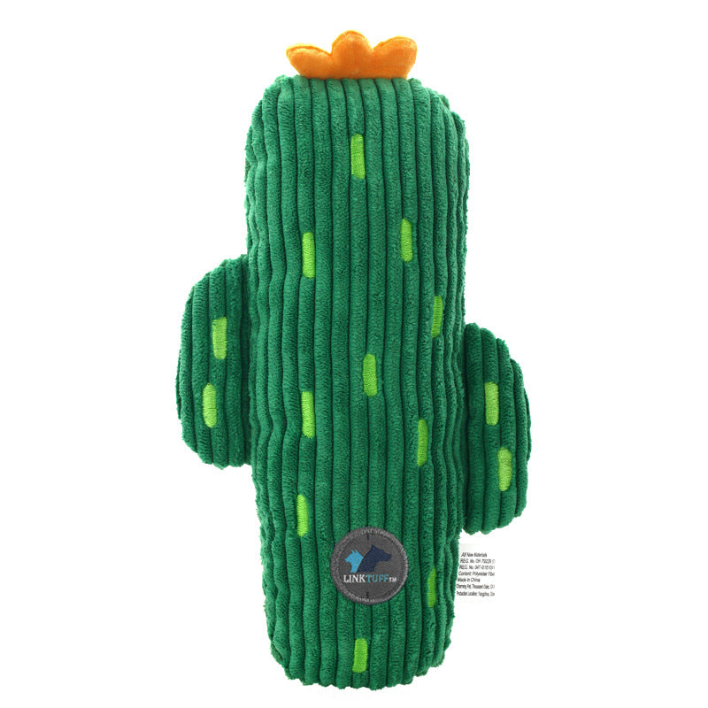 KFX-6012733 Durable Plush Pet Toy for Dogs - Assorted Fruit Shapes Including Carrot, Cactus, Watermelon and More