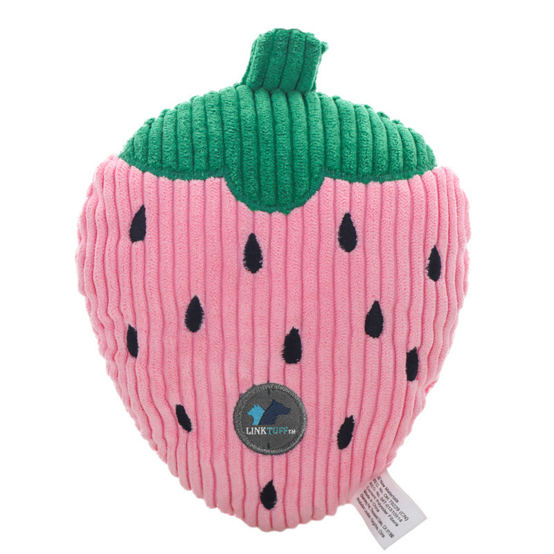 KFX-6012733 Durable Plush Pet Toy for Dogs - Assorted Fruit Shapes Including Carrot, Cactus, Watermelon and More