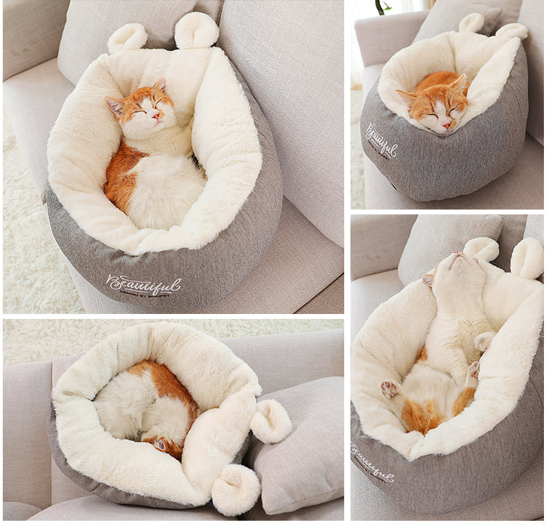 KFX-6013117 Cozy Cotton Puppy Sleeping Bag Bed - Soft Warming Cushion for Small Dogs