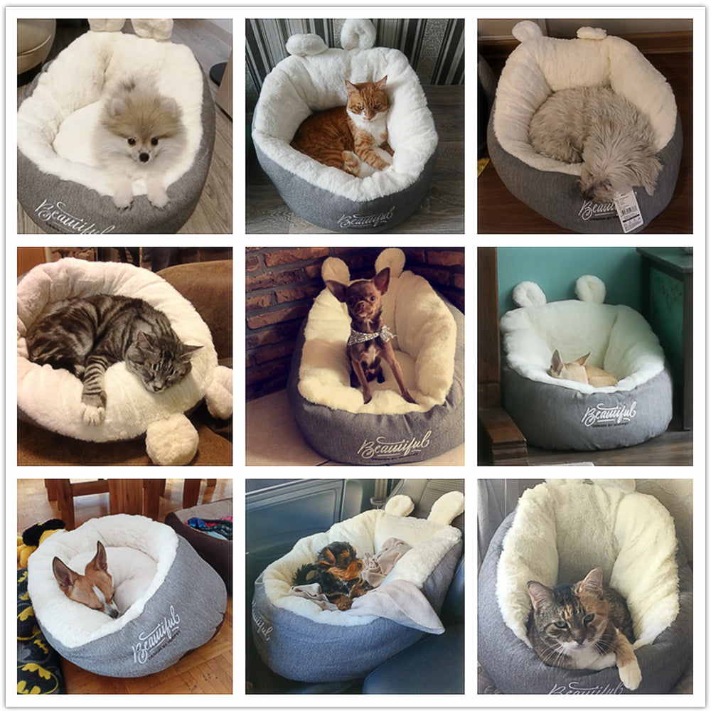 KFX-6013117 Cozy Cotton Puppy Sleeping Bag Bed - Soft Warming Cushion for Small Dogs