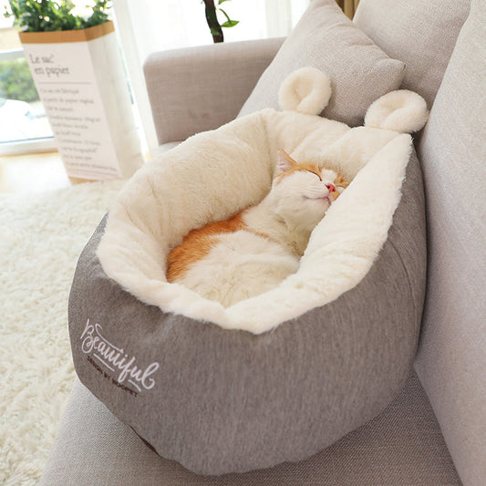 KFX-6013117 Cozy Cotton Puppy Sleeping Bag Bed - Soft Warming Cushion for Small Dogs