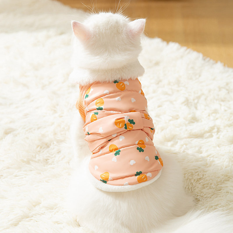 KFX-6013629 Thickened Flannel Vest for Kittens and Puppies - Available in Purple, Orange, Pink