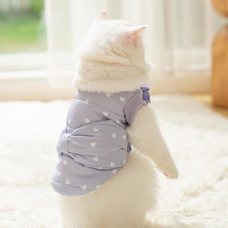 KFX-6013629 Thickened Flannel Vest for Kittens and Puppies - Available in Purple, Orange, Pink