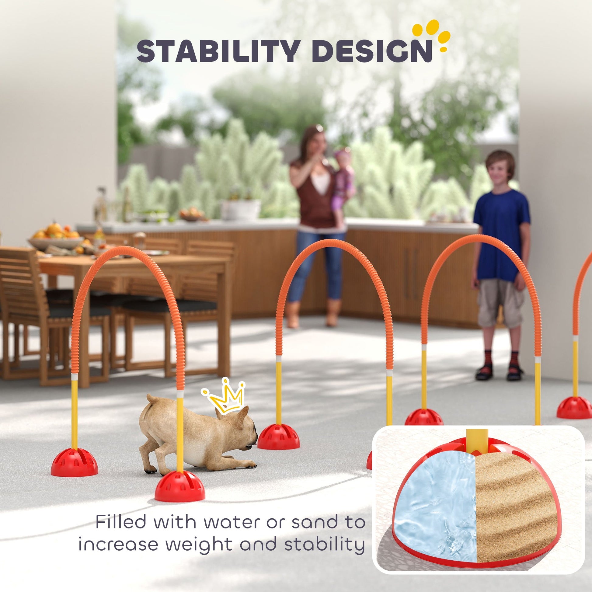 KFX-6013885 4-Piece Adjustable Dog Agility Equipment Set with Carry Bag - Portable and Easy to Assemble