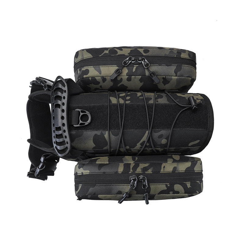 KFX-6015293 Medium to Large Dog Walking Snack Pack - Solid Color Oxford Cloth Pet Bag, Available in Black, Red, Khaki, Dark Night Camouflage