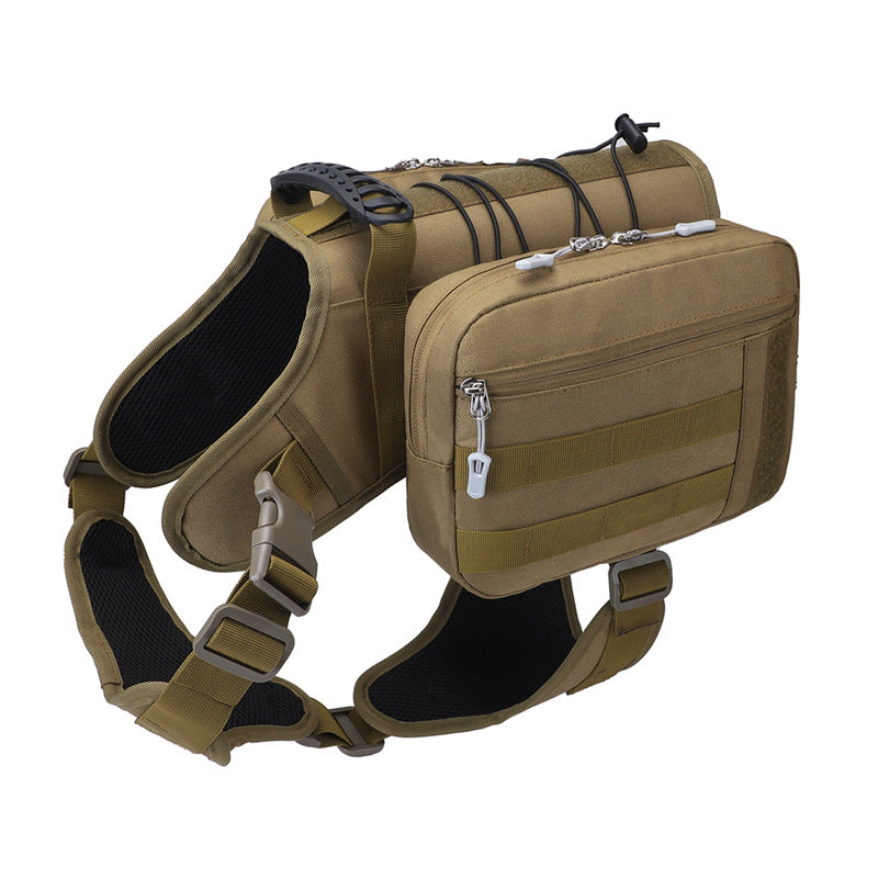 KFX-6015293 Medium to Large Dog Walking Snack Pack - Solid Color Oxford Cloth Pet Bag, Available in Black, Red, Khaki, Dark Night Camouflage