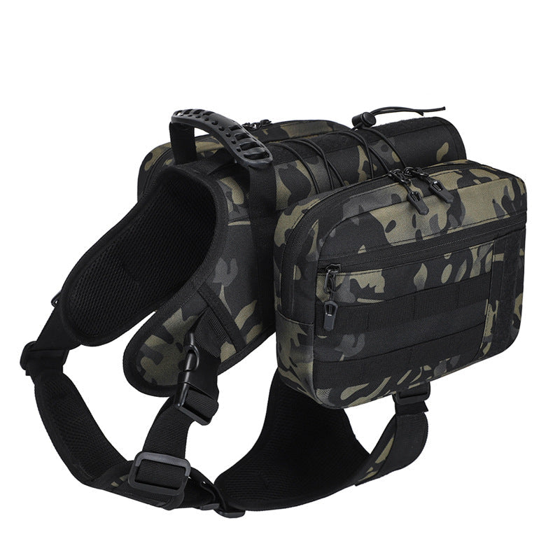 KFX-6015293 Medium to Large Dog Walking Snack Pack - Solid Color Oxford Cloth Pet Bag, Available in Black, Red, Khaki, Dark Night Camouflage