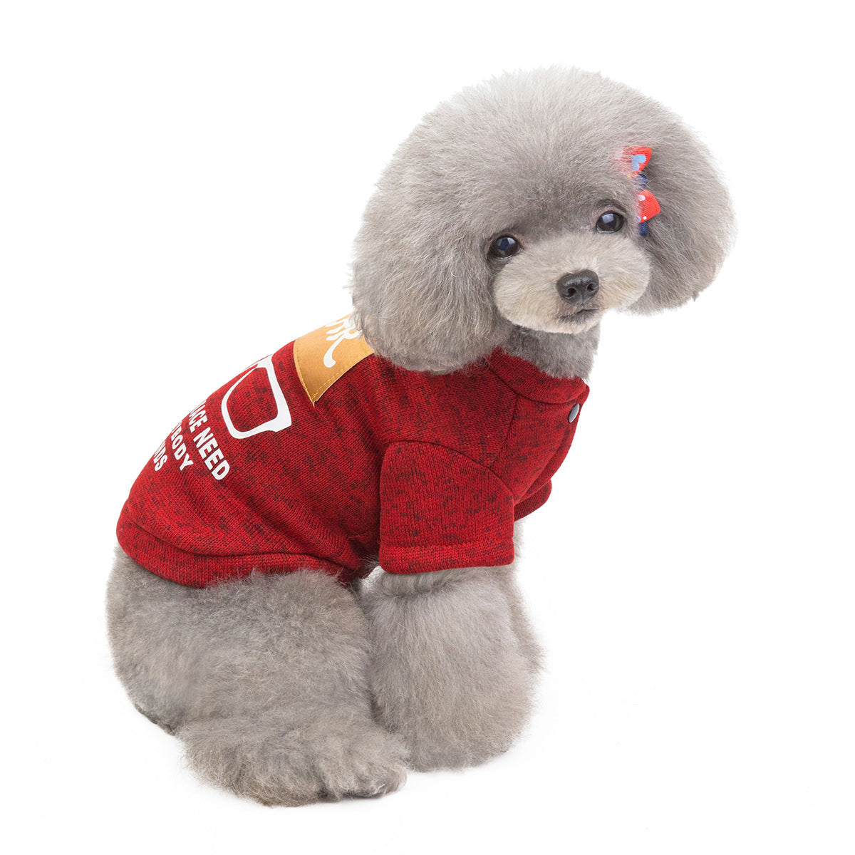 KFX-6017213 Casual Knit Sweatshirt for Pets in Green, Wine Red, and Blue - Various Sizes Available