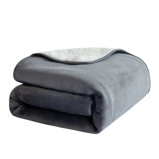 KFX-6018877 Waterproof Lambswool Pet Blanket - Available in Gray, Navy Blue, Camel, and Brown (75x100cm, 150x127cm)
