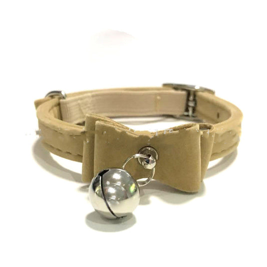 KFX-6020797 Flocked Cat Collar with Bell - Soft Flocking Cloth & Metal Button