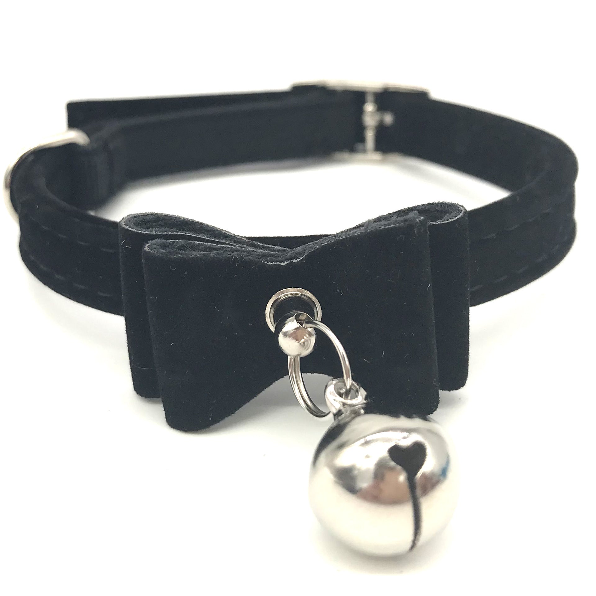 KFX-6020797 Flocked Cat Collar with Bell - Soft Flocking Cloth & Metal Button