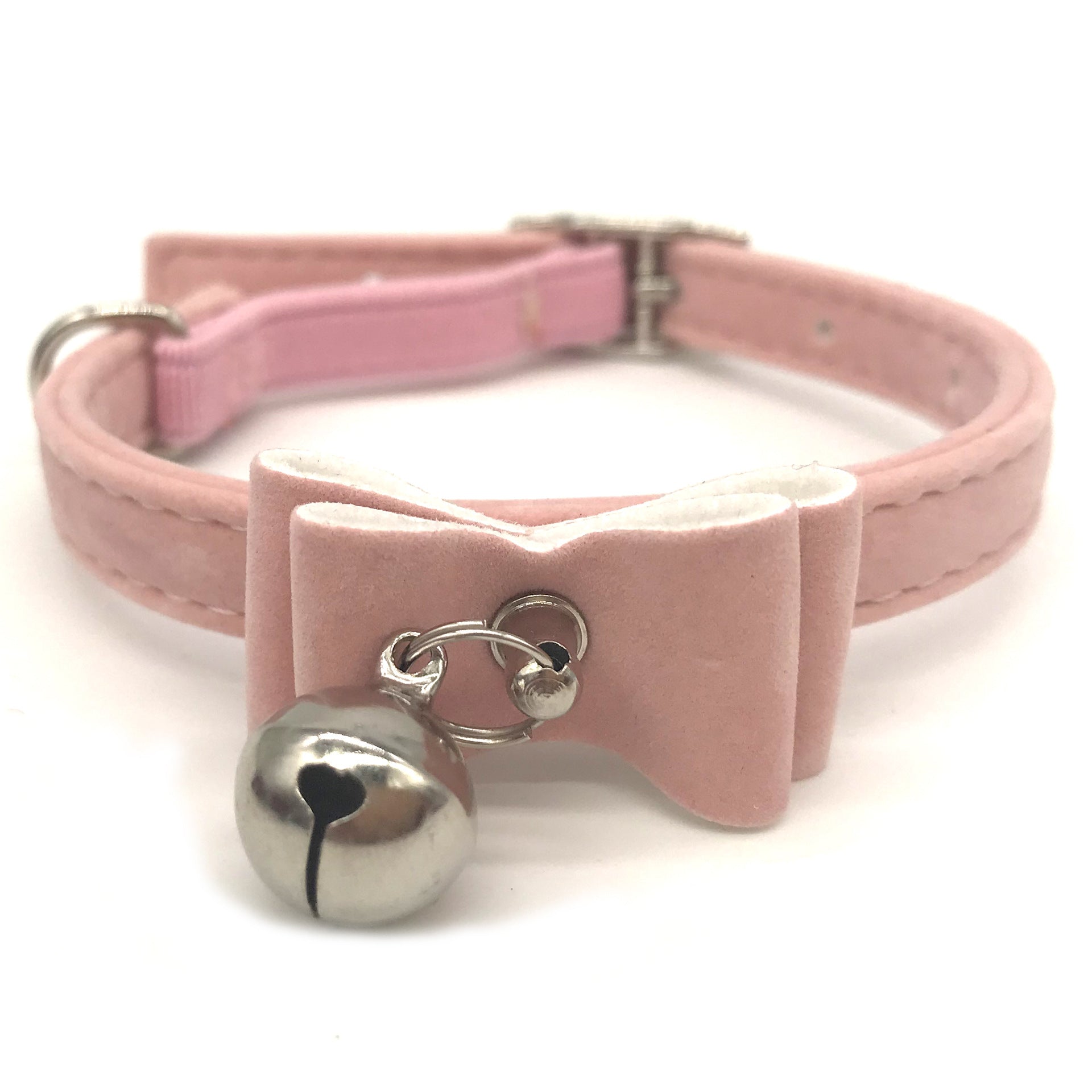 KFX-6020797 Flocked Cat Collar with Bell - Soft Flocking Cloth & Metal Button