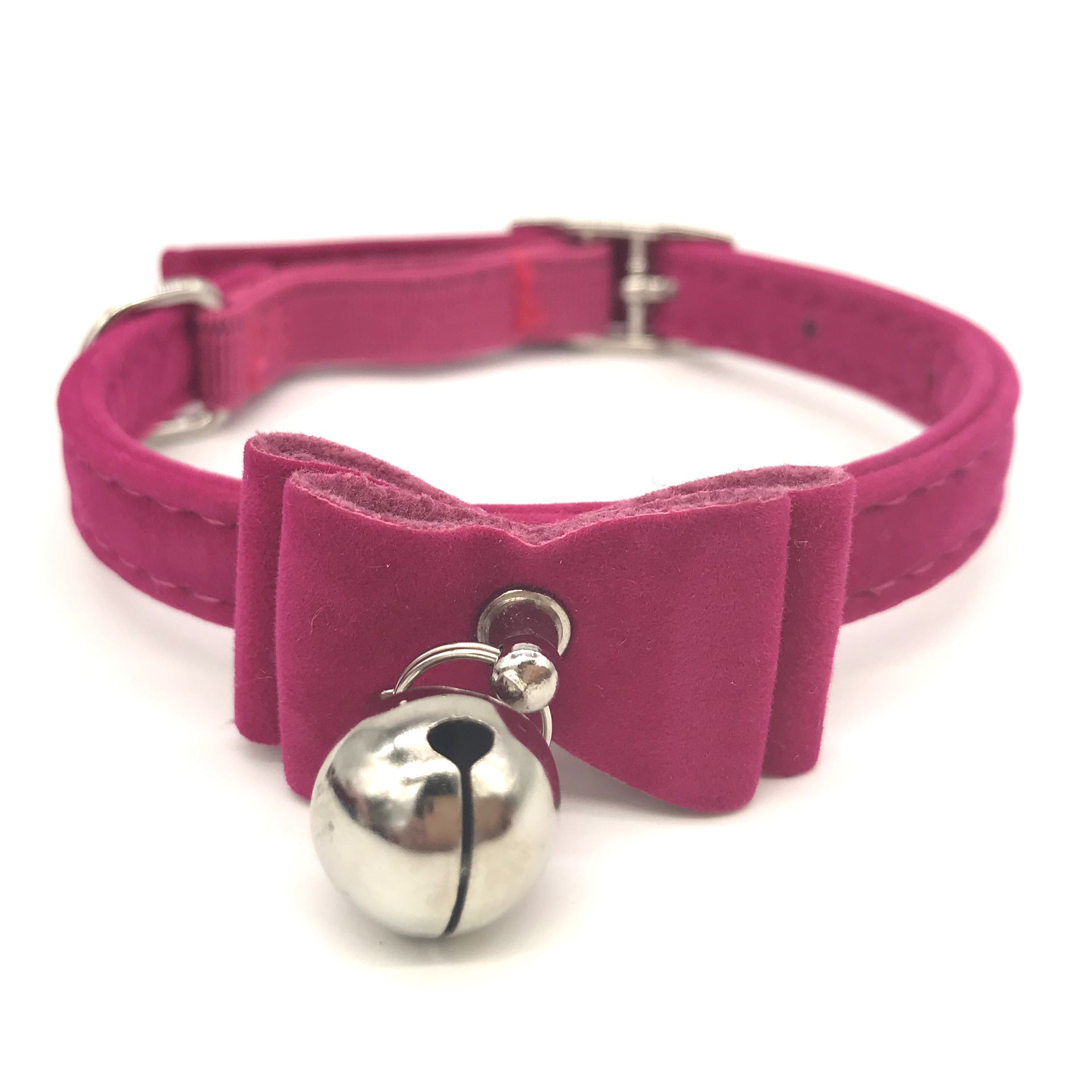 KFX-6020797 Flocked Cat Collar with Bell - Soft Flocking Cloth & Metal Button
