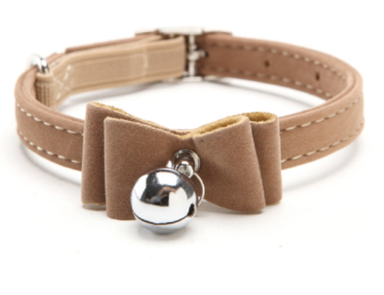 KFX-6020797 Flocked Cat Collar with Bell - Soft Flocking Cloth & Metal Button