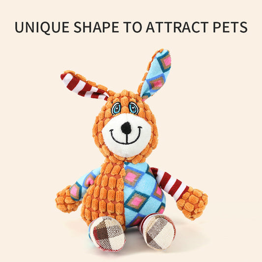 KFX-6022077 Interactive Dog Toy for Aggressive Chewers - Squeaky Plush Grinding Teeth Chewing and Fetch Toy