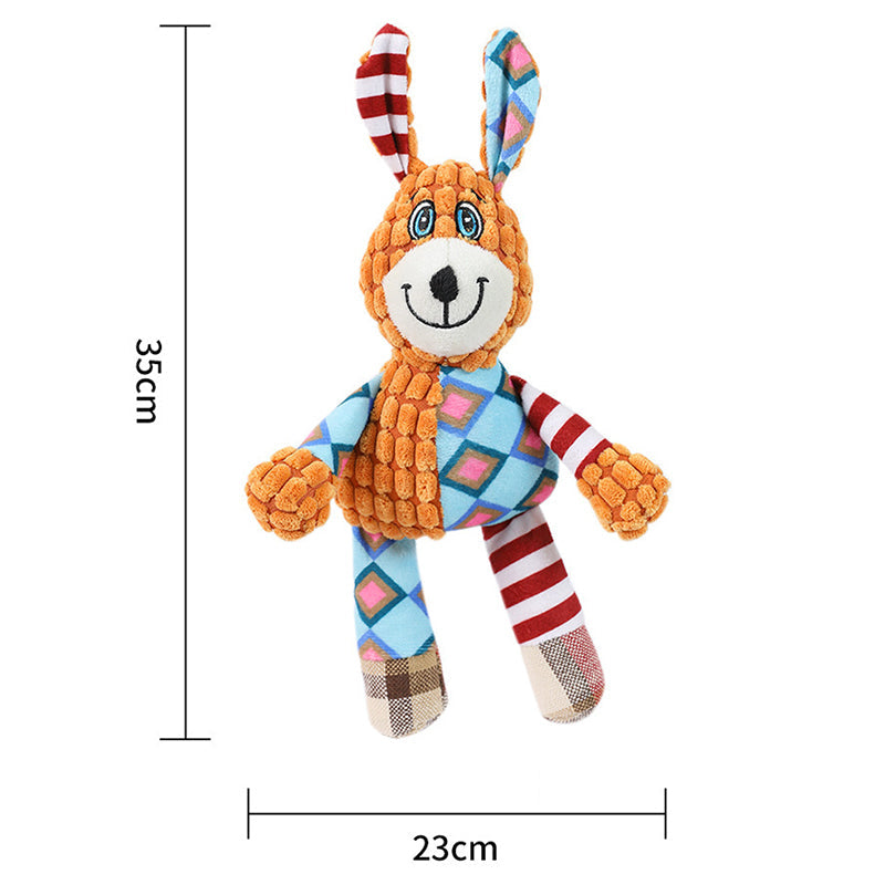 KFX-6022077 Interactive Dog Toy for Aggressive Chewers - Squeaky Plush Grinding Teeth Chewing and Fetch Toy