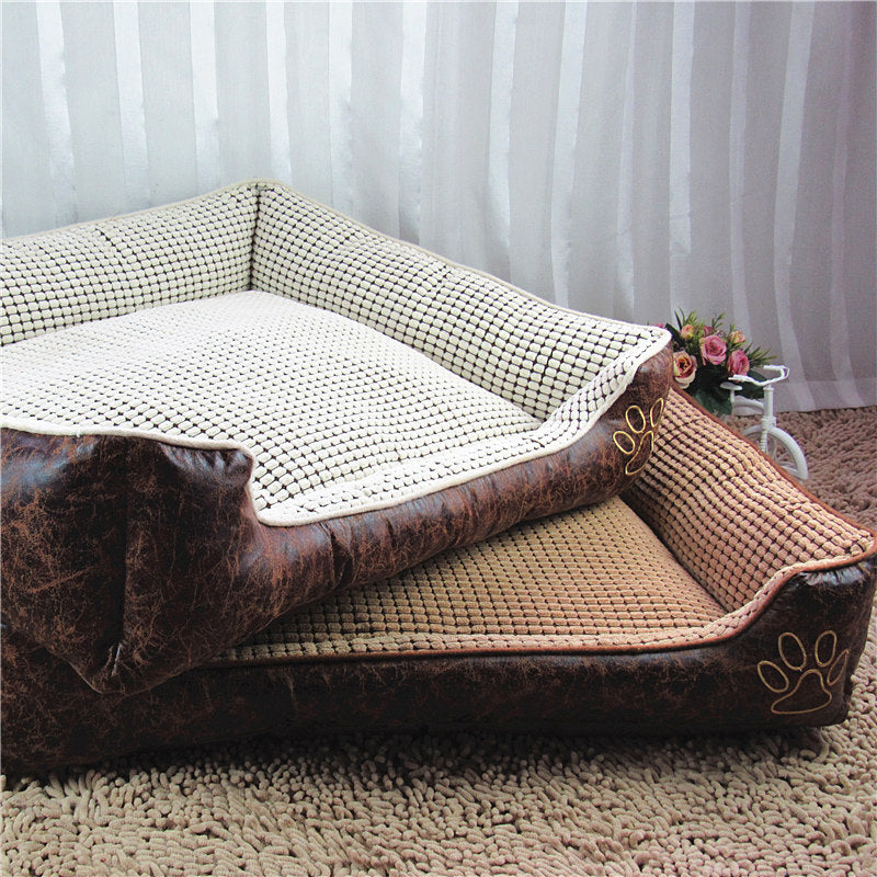 KFX-6022845 Washable Teddy Dog Nest Pad for Golden Retrievers - Comfortable Corn Velvet & Suede Design