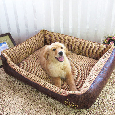 KFX-6022845 Washable Teddy Dog Nest Pad for Golden Retrievers - Comfortable Corn Velvet & Suede Design