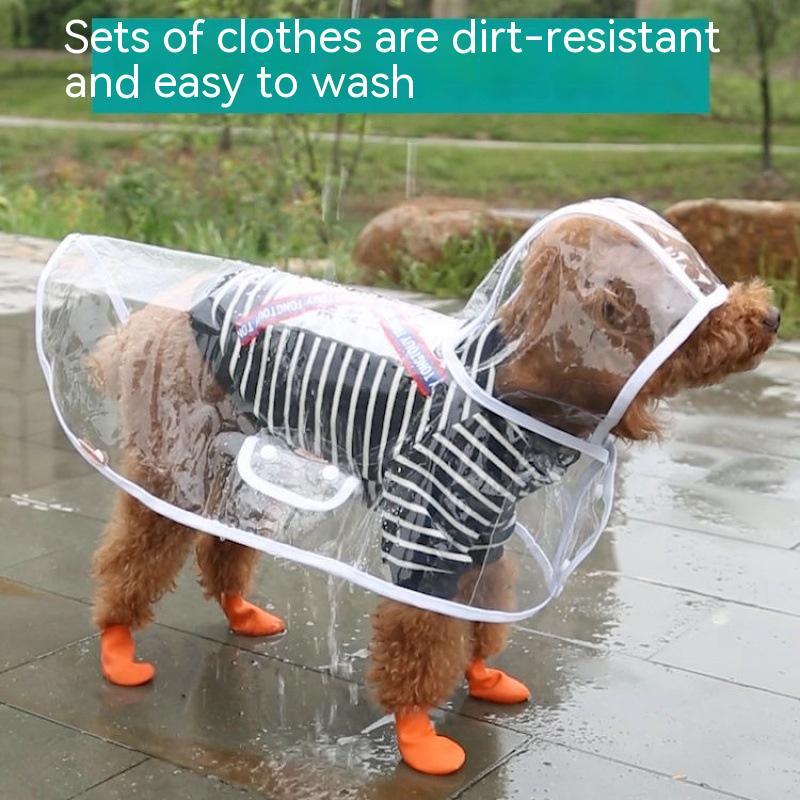 KFX-6022973 Durable Plastic Pet Raincoat for Small Dogs
