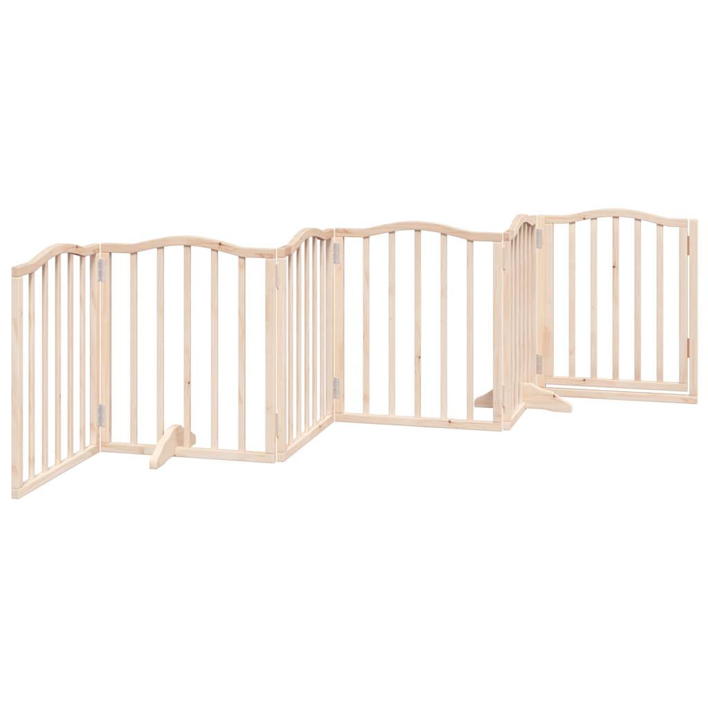 KFX-6023869 Foldable 6-Piece Dog Gate with Door, Durable Poplar Wood, 300 cm Length
