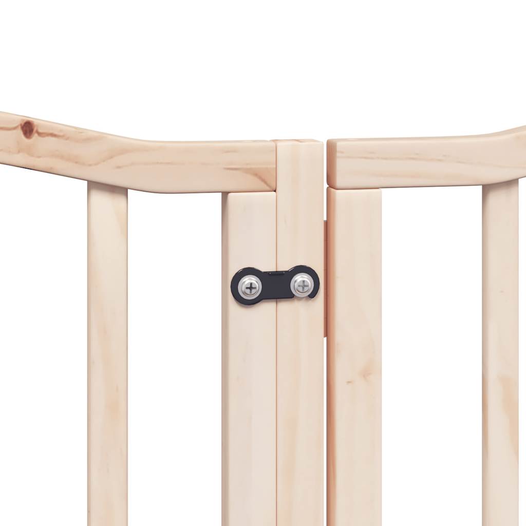 KFX-6023869 Foldable 6-Piece Dog Gate with Door, Durable Poplar Wood, 300 cm Length