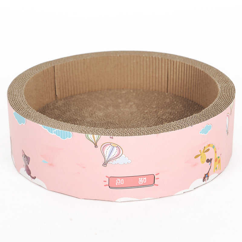 KFX-6024765 Disc Cat Scratching Board - White Panda, Corrugated Paper, 38.5x38.5x11cm